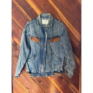 Jeans Fashion Arctic Fox Corp Vintage Denim Bomber Jacket Size L